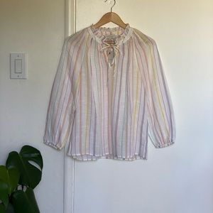 NWT Lucky Brand Pastel Stripped Blouse
